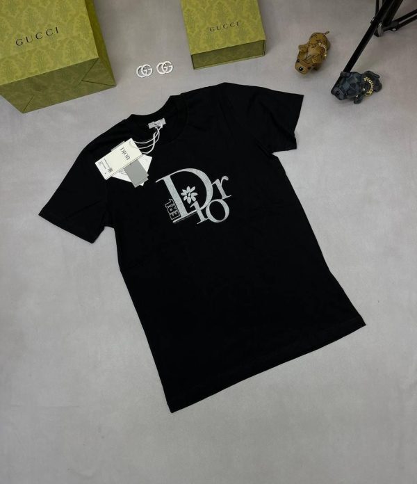Dior Printed Logo Stylish T-Shirt In Black Color