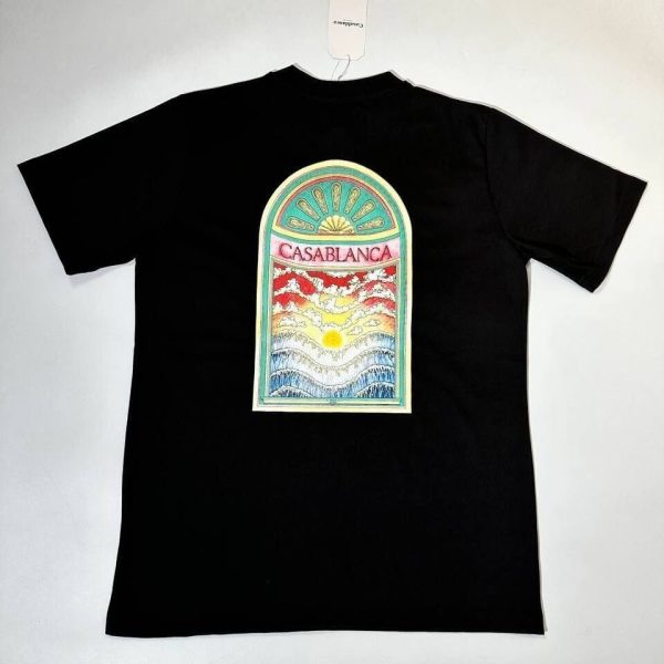 Casablanca Plaza Logo T-Shirt in black color