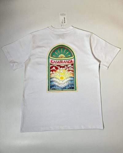 Casablanca Plaza Logo T-Shirt in white color