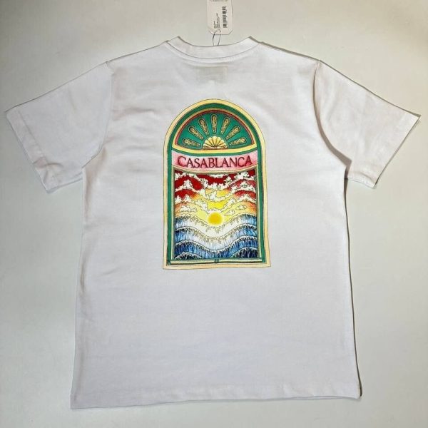 Casablanca Plaza Logo T-Shirt in white color