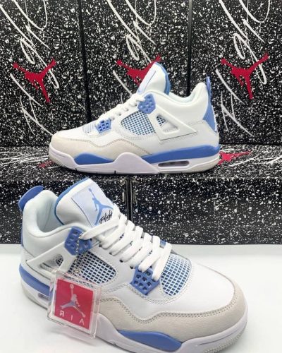 Nike Air Jordan 4 Men Trainers Retro Military Blue
