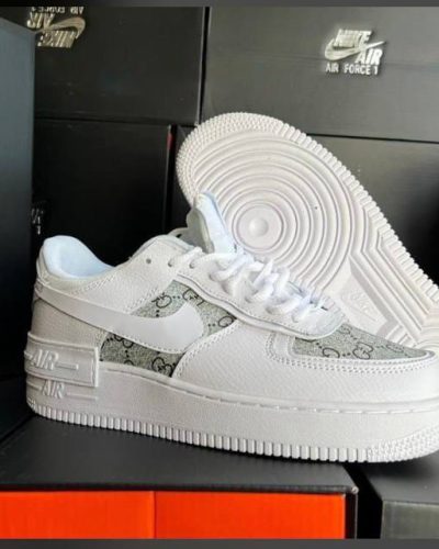 Nike Gucci Airforce Shadow X GG Sneakers Comfort Trainer In White Color