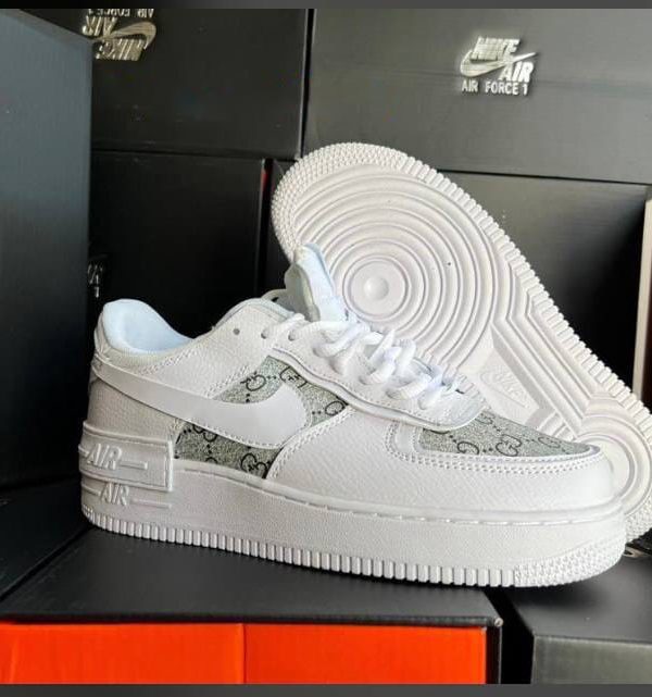 Nike Gucci Airforce Shadow X GG Sneakers Comfort Trainer In White Color