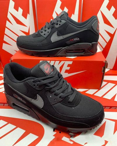 Nike Air Max 90s Trainer Black Sport Red Bred Men’s Sneakers