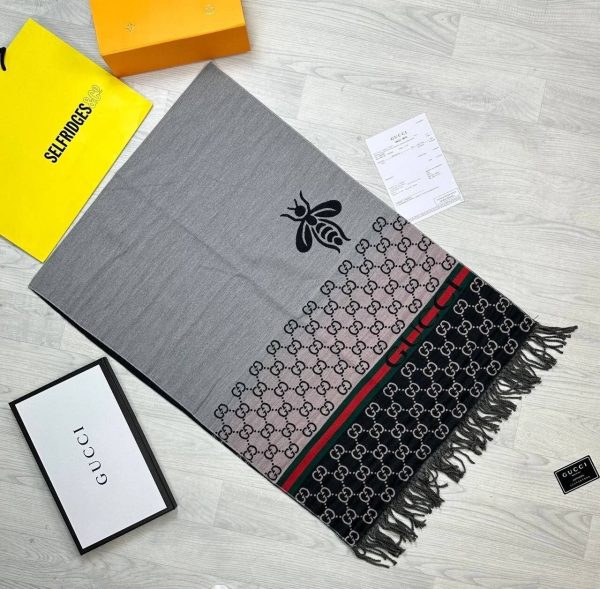 Gucci Printed Logo Scarf In Black Color Gucci Printed Logo Scarf In Black Color
