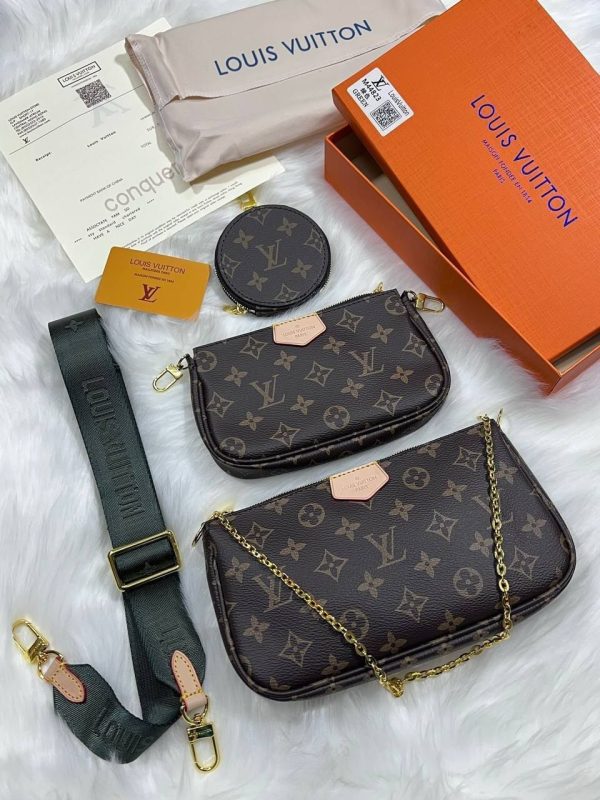 Louis Vuitton-Inspired Trio Crossbody with Classic Olive Green – 3 Piece Shoulder Bag Louis Vuitton-Inspired Trio Crossbody with Classic Olive Green – 3 Piece Shoulder Bag