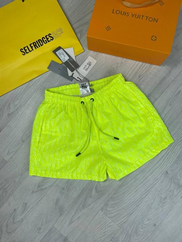 Dior Printed Swim Outwear Bootleg Shorts in lime green color Dior Printed Swim Outwear Bootleg Shorts in lime green color