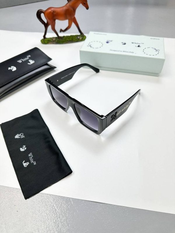 Off-White Virgil Black Grey Square Sunglasses Black Logo Off-White Virgil Black Grey Square Sunglasses Black Logo