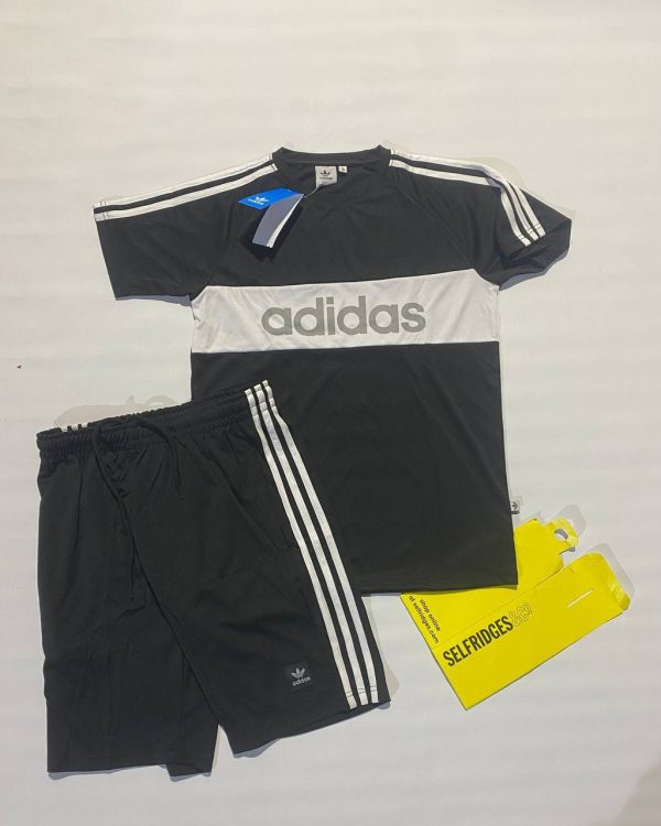 Adidas 3‑Stripes French Terry Set Black