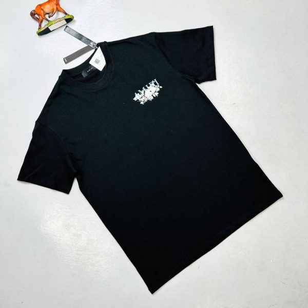 Amiri Cotton Jersey T-Shirt In Black With Left Logo