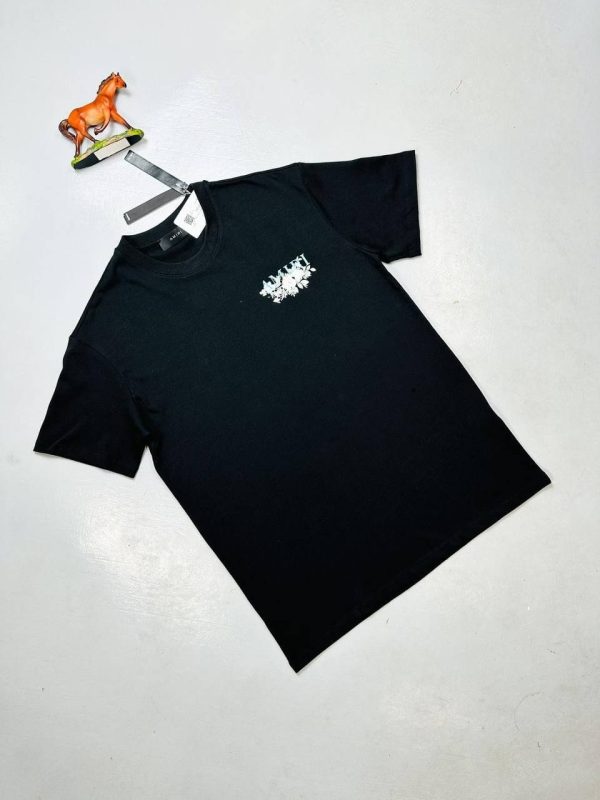 Amiri Cotton Jersey T-Shirt In Black With Left Logo