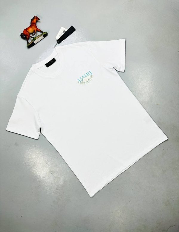 Amiri Cotton Jersey T-Shirt In White With Left Logo Amiri Cotton Jersey T-Shirt In White With Left Logo