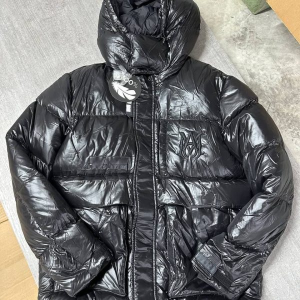 Amiri Men’s Puffer Jacket Black Front View