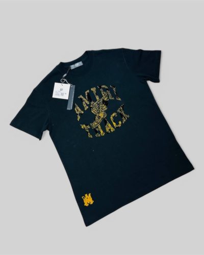 Amiri Track Logo T-Shirt for Men – Front Logo Black