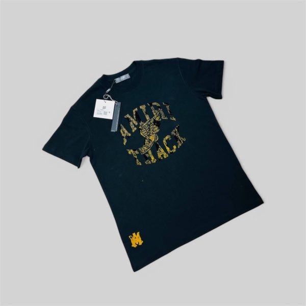 Amiri Track Logo T-Shirt for Men – Front Logo Black