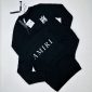 Amiri black cotton crew jumper with white logo front And Back