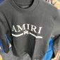 Amiri black cotton jumper with stitched logo patch on chest