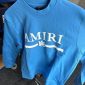 Amiri blue cotton jumper with stitched logo patch on chest