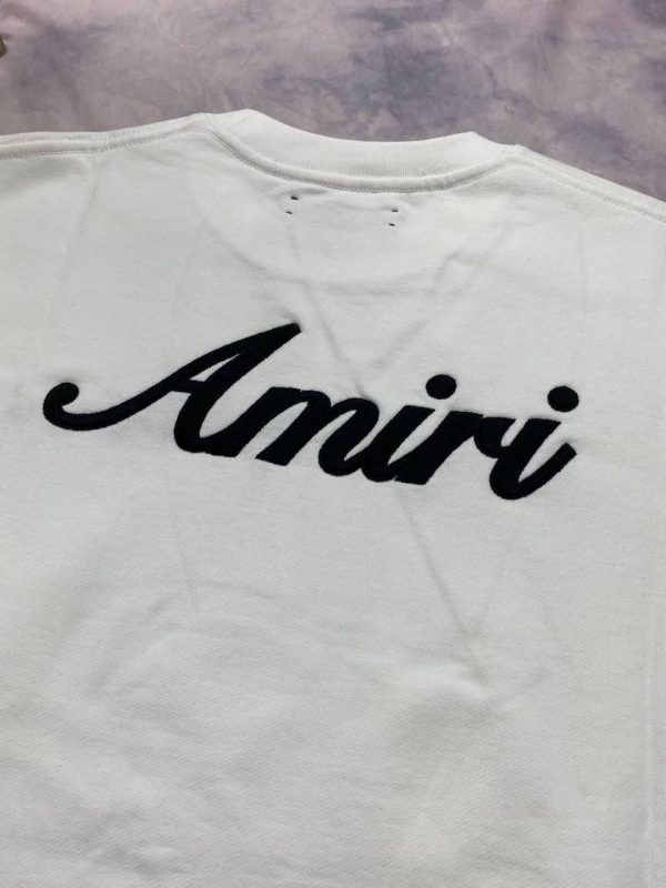 Amiri logo jumper sweatshirt white black back with big logo Amiri logo jumper sweatshirt white black back with big logo