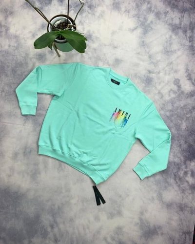 Amiri streetwear Blue jumper with front & back logo