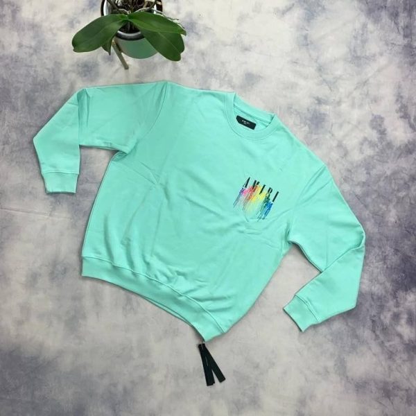 Amiri streetwear Blue jumper with front & back logo