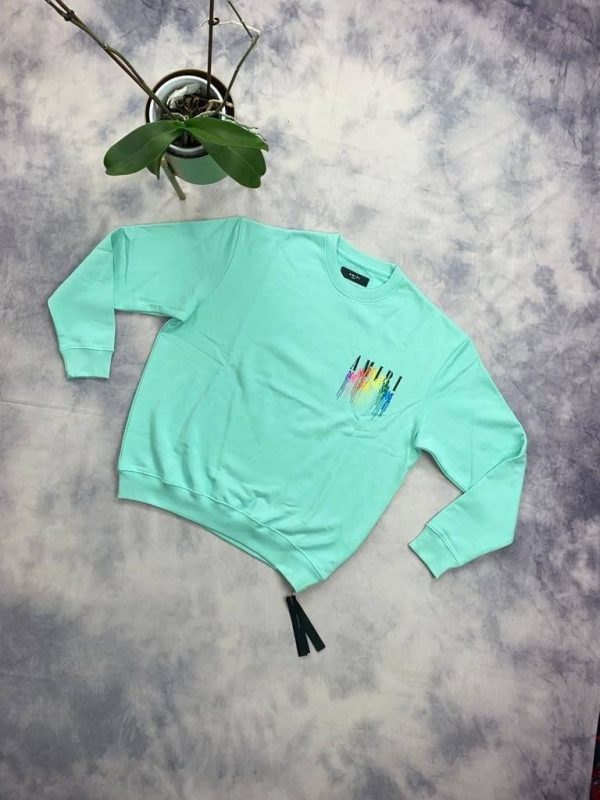 Amiri streetwear Blue jumper with front & back logo Amiri streetwear Blue jumper with front & back logo