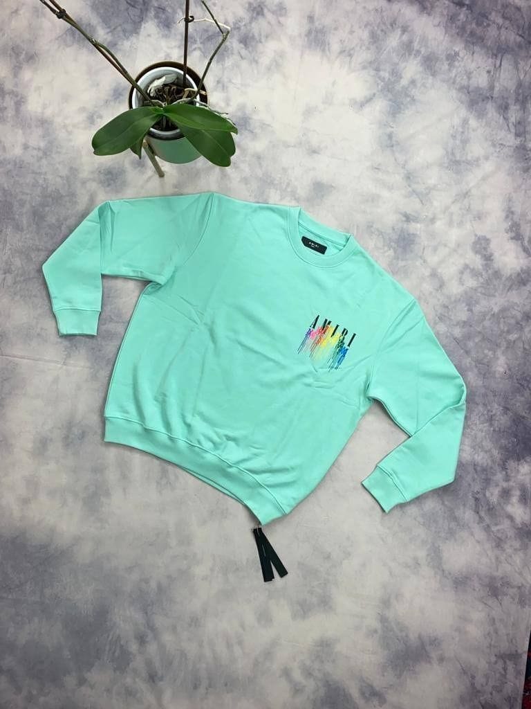 Amiri streetwear Blue jumper with front & back logo