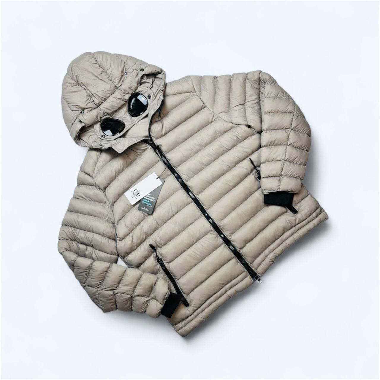 C.P. Company Goggle Down Jacket for Men in Black – Waterproof Design