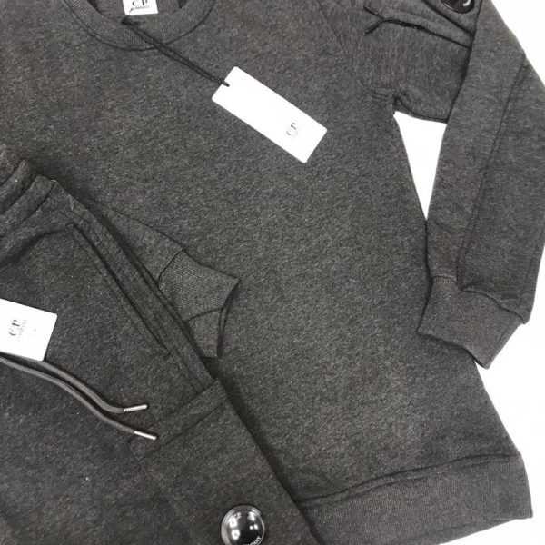 C.P. Company Cotton Crepe Jumper & Utility Shorts Set in Grey