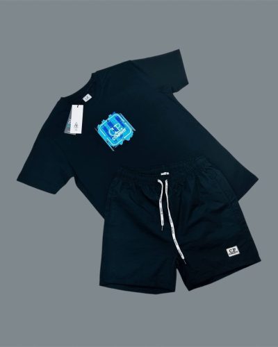 C.P. Company Logo Printed T-Shirts & Shorts Set Black & Black
