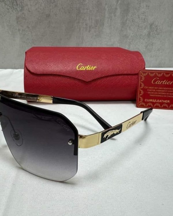 Cartier Gold Frame Square Sunglasses