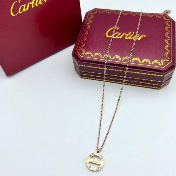 Cartier Logo Necklace in Golden Color For Women's