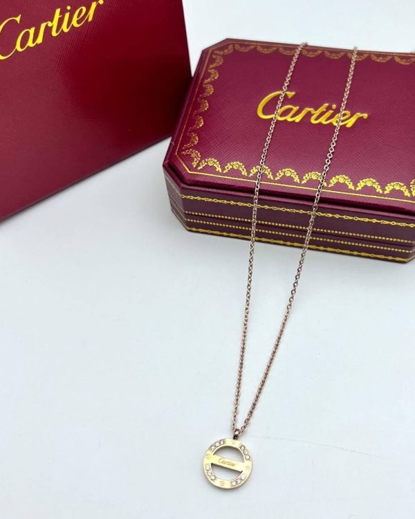 Cartier Logo Necklace in Golden Color For Women's