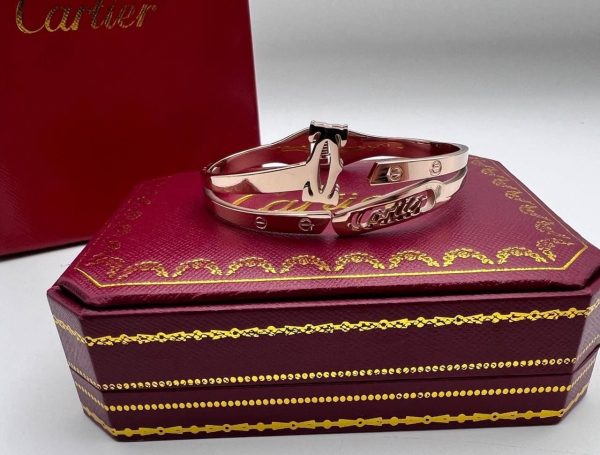 Cartier Logo Printed Fashion Bracelet in Rose Gold Colour