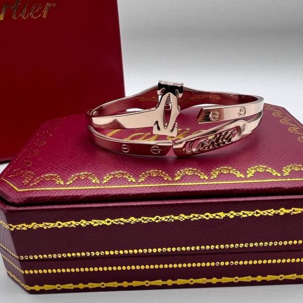 Cartier Logo Printed Fashion Bracelet in Rose Gold Colour