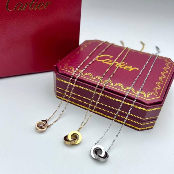 Cartier Love Double Ring Necklace for Women