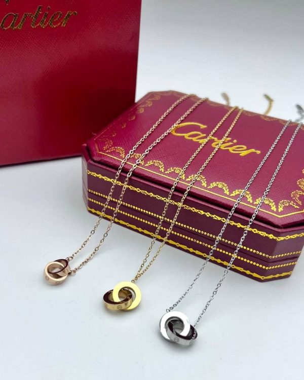 Cartier Love Double Ring Necklace for Women