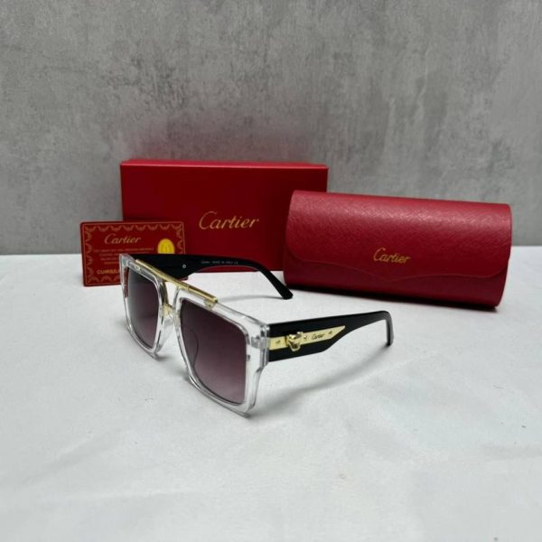 Cartier Square Frame Sunglasses Black & White