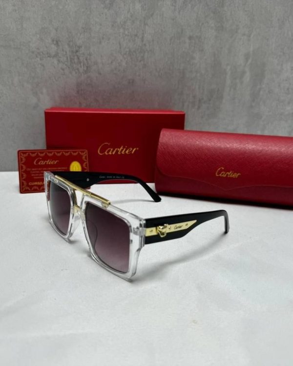 Cartier Square Frame Sunglasses Black & White