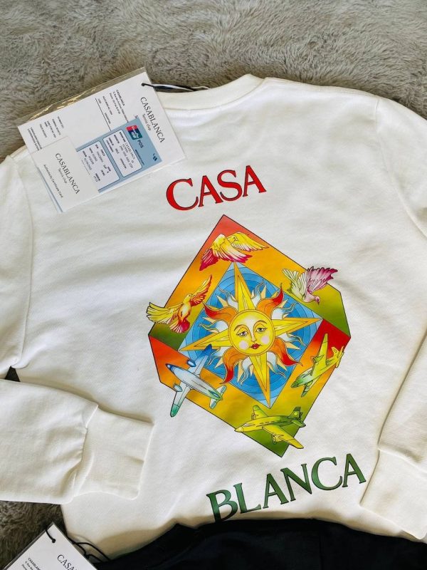 Casablanca Men’s Logo Jumper in white colour Casablanca Men’s Logo Jumper in white colour