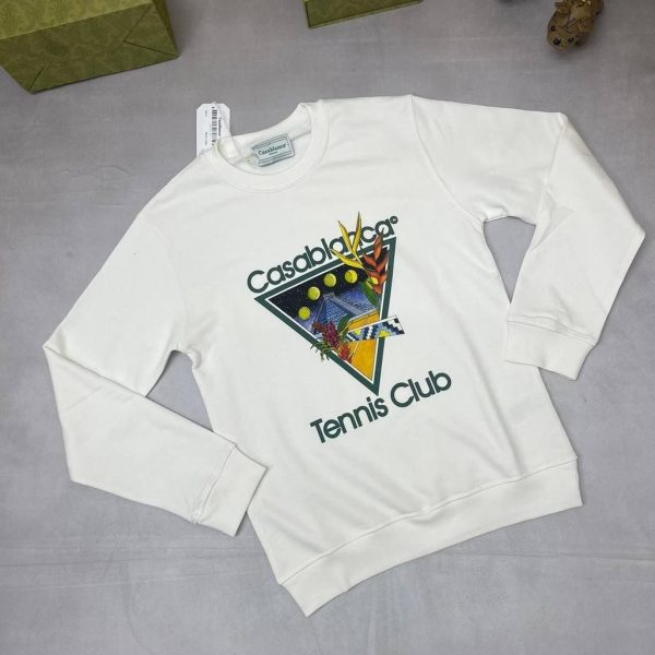 Casablanca Tennis Club Icon Jumper in white colour