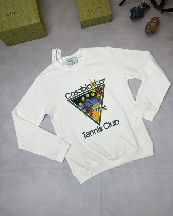 Casablanca Tennis Club Icon Jumper in white colour