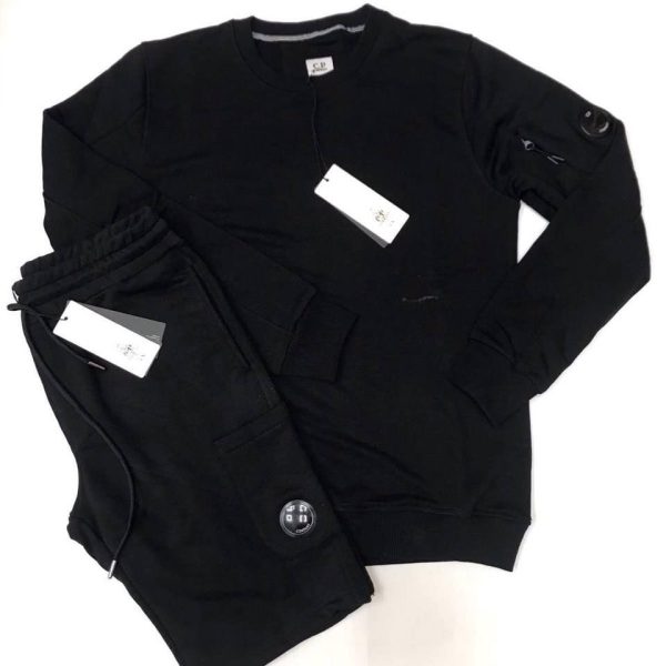 Casual C.P. Company Jumper & Shorts Set for Men in Black