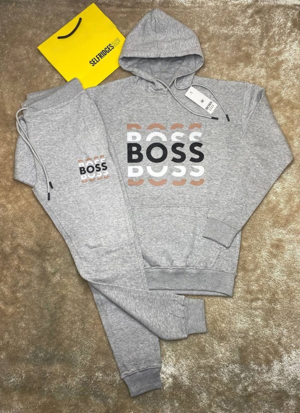 Hugo Boss Cotton Blend Tracksuit light grey Hugo Boss Cotton Blend Tracksuit light grey