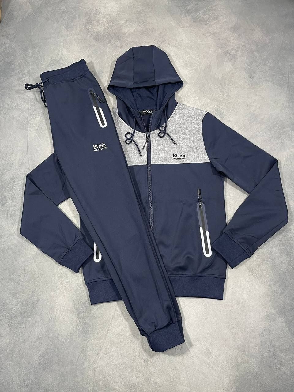 Hugo Boss Hoodie Tracksuit for Men – Logo Patch & Zip Pockets - Image 3