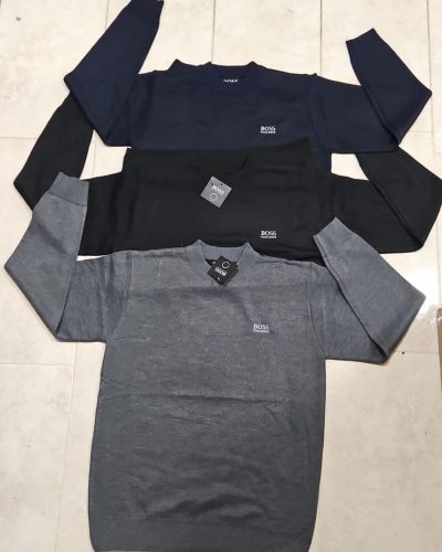 Hugo Boss Men’s Jumper with Bold Logo – Crew Neck in 3 Colours