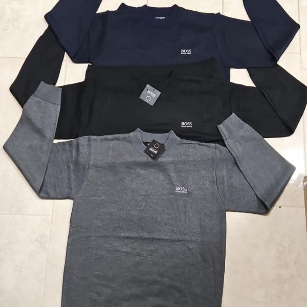 Hugo Boss Men’s Jumper with Bold Logo – Crew Neck in 3 Colours