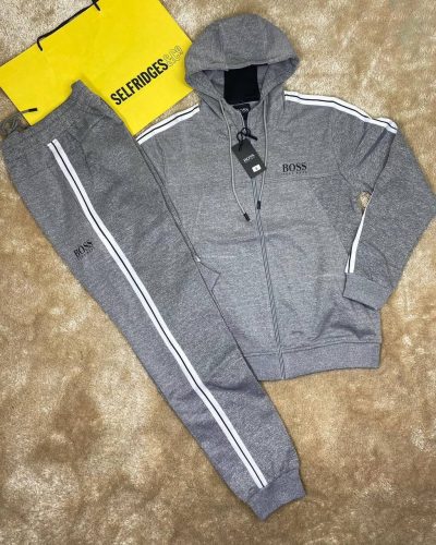 Hugo Boss Stretch Sports Tracksuit grey