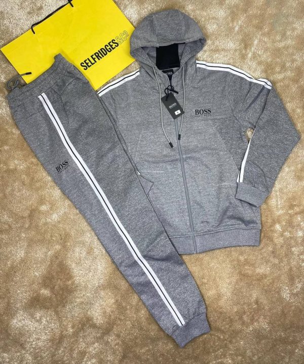 Hugo Boss Stretch Sports Tracksuit grey
