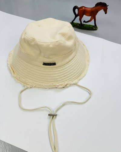 Jacquemus Bucket Hat – Cotton Feel Fabric with Logo Patch